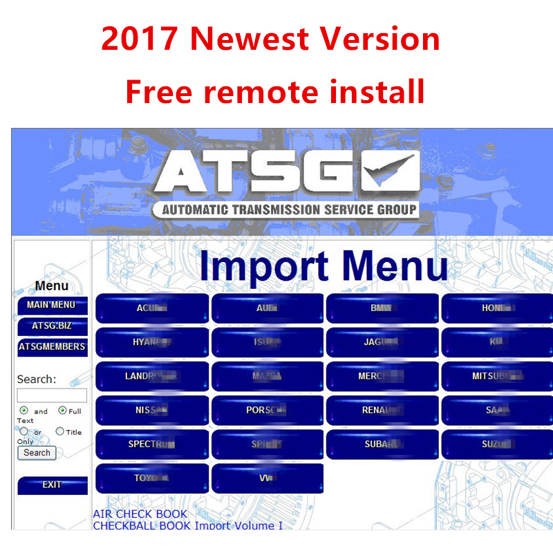 Auto Repair Shop Software - Ücretsiz kurulum ATSG 2017 oto tamir