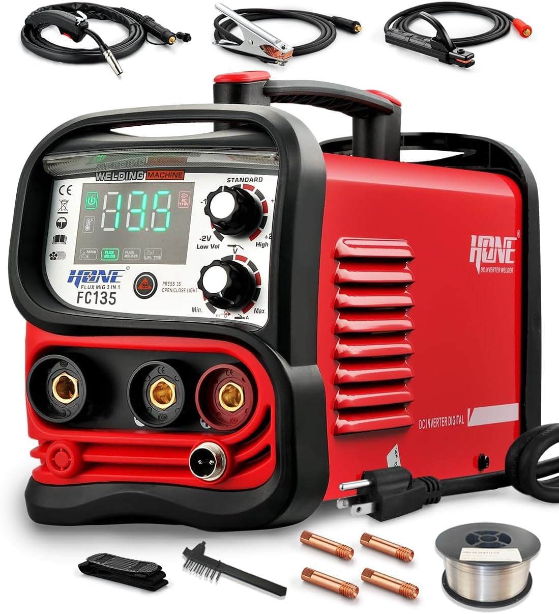 Tig Welder Machine - 135Amp FC135 Akı Özlü MIG/Sopa/Kaldırma-Tig Kaynakçı,