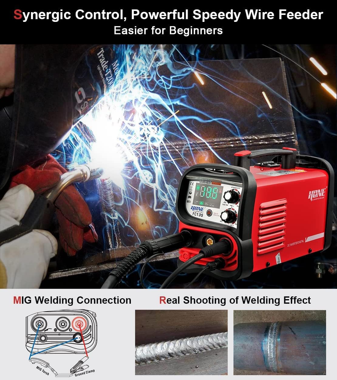 135Amp FC135 Akı Özlü MIG/Sopa - Tig Welder Machine incelemesi ve fiyatı